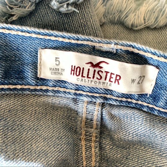 Hollister Distressed Bleach Shorts, Fringe Hem, 27 - Picture 4 of 9
